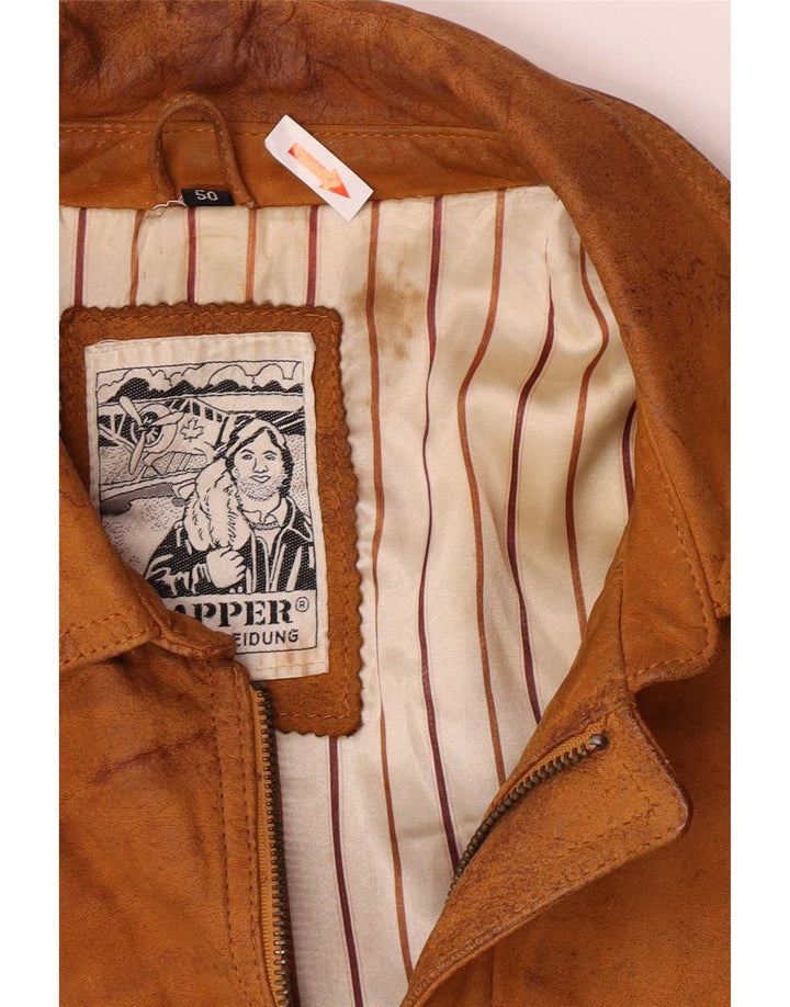 Trapper Veste Bomber en Daim pour Homme IT 50 Grand Cuir Marron