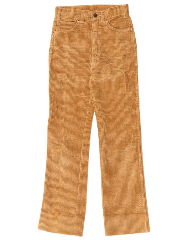 Pantalon droit en velours côtelé femme vintage W25 L29 coton marron