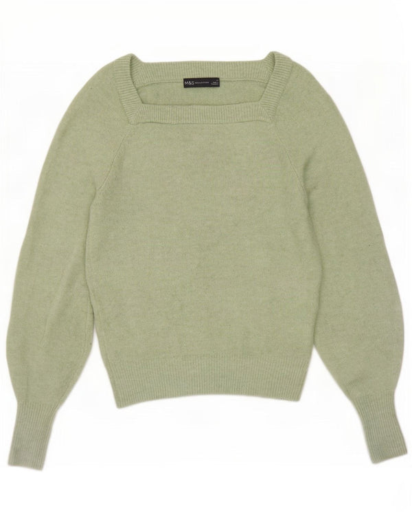 Marks & Spencer Pull col bateau pour femme UK 6 XS Vert Polyester
