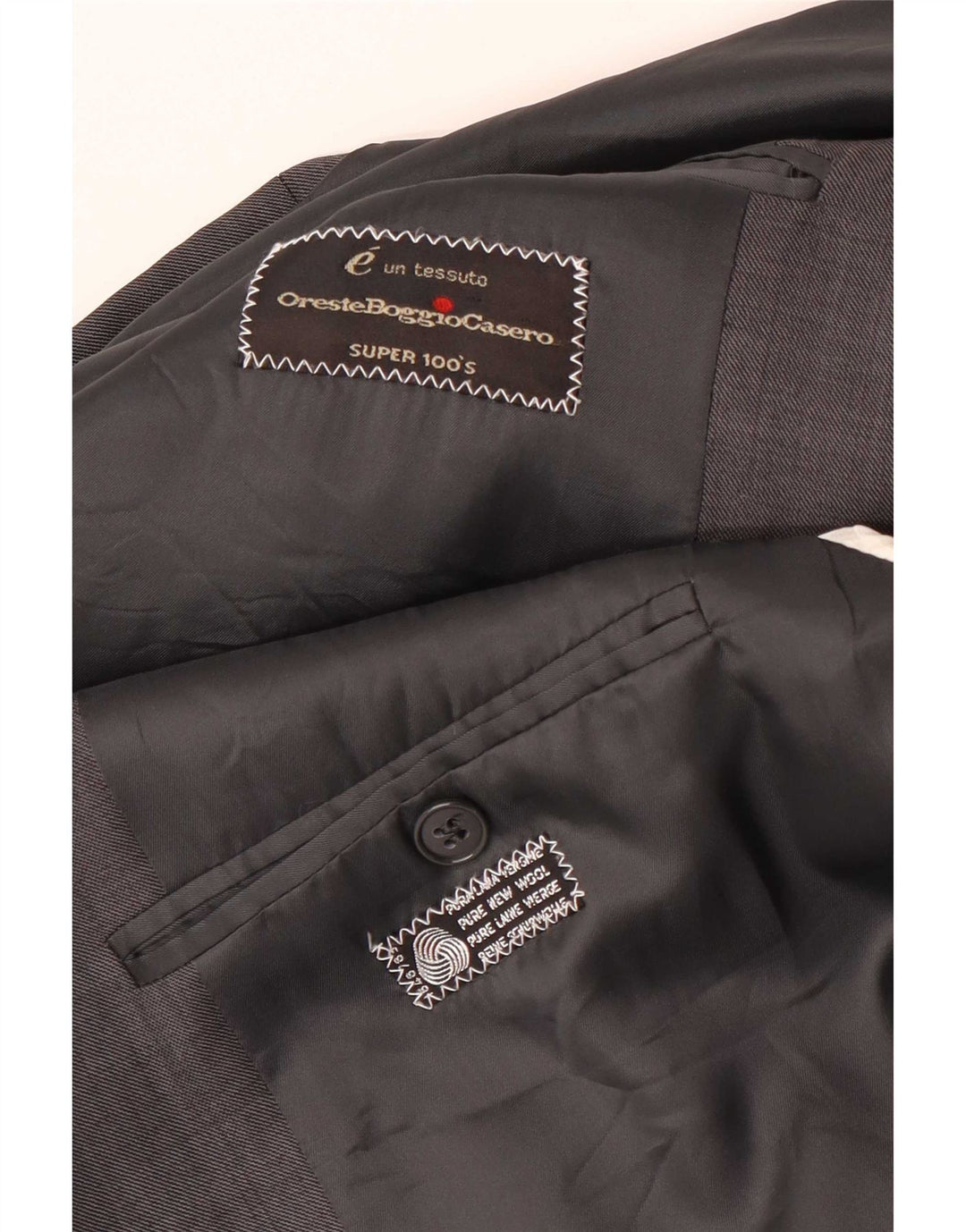 Oreste Boggio Casero Veste blazer double boutonnage pour homme UK 38 Gris moyen