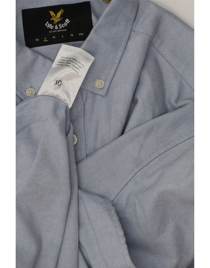 Lyle & Scott Chemise à manches courtes pour hommes Petit coton bleu