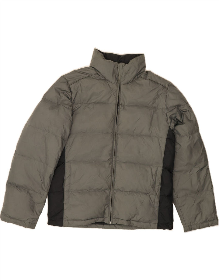 CHAMPION Mens Padded Jacket UK 40 Large Grey Colourblock Polyester Vintage Champion and Second-Hand Champion from Messina Hembry 