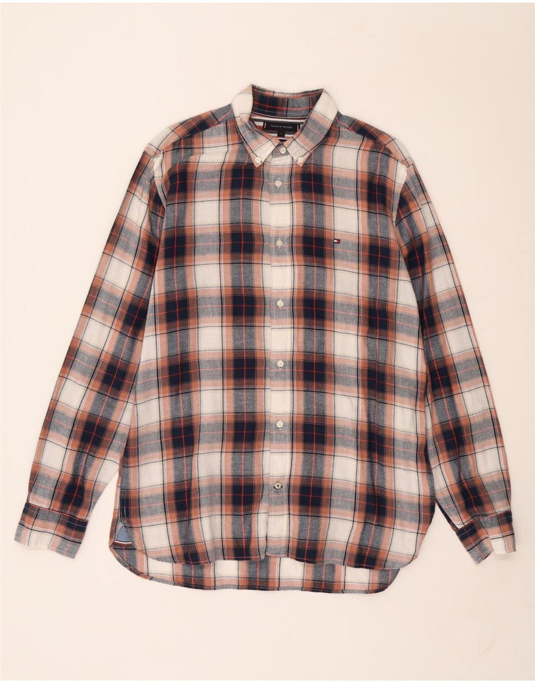 Tommy Hilfiger Chemise en flanelle pour homme en coton à carreaux multicolores