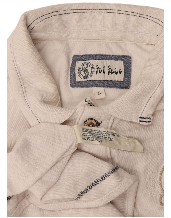 Fat Face Polo Graphique Homme Grand Blanc Coton