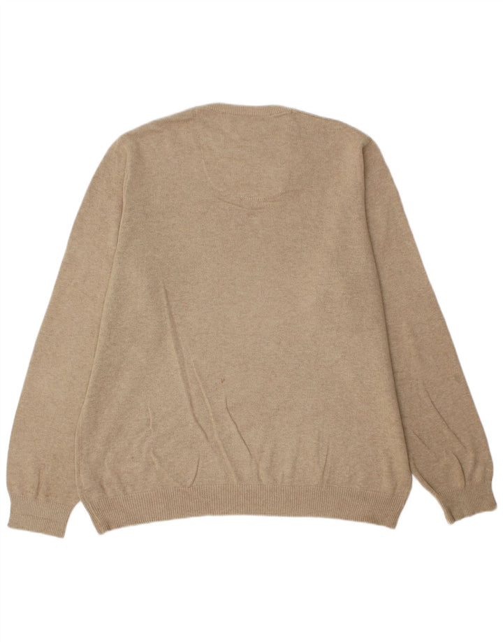 Marks & Spencer Pull coupe classique à col en V pour homme, grand coton beige