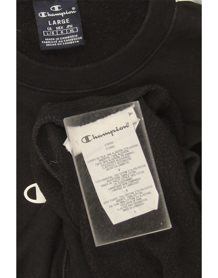 CHAMPION Sweat-shirt graphique pour hommes, grand coton noir