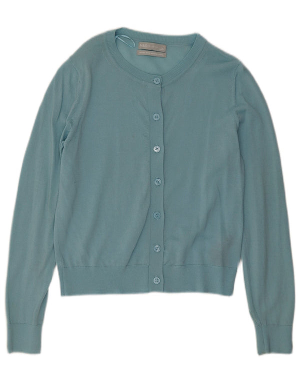 Marks & Spencer Cardigan pour femme en laine mérinos turquoise moyen UK 12