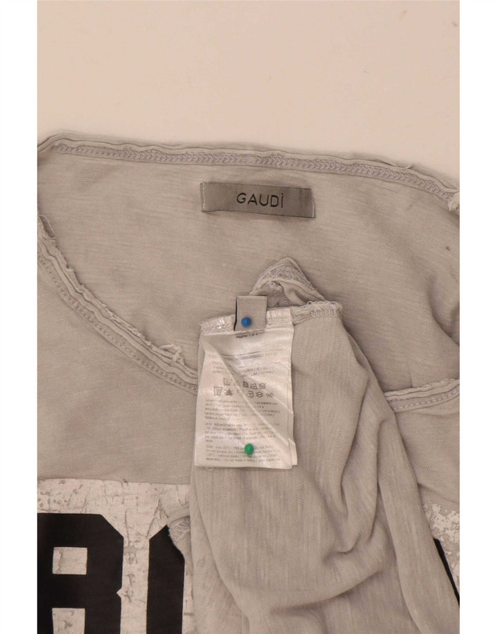 Gaudi Homme T-Shirt Graphique Top Gris Moyen Coton