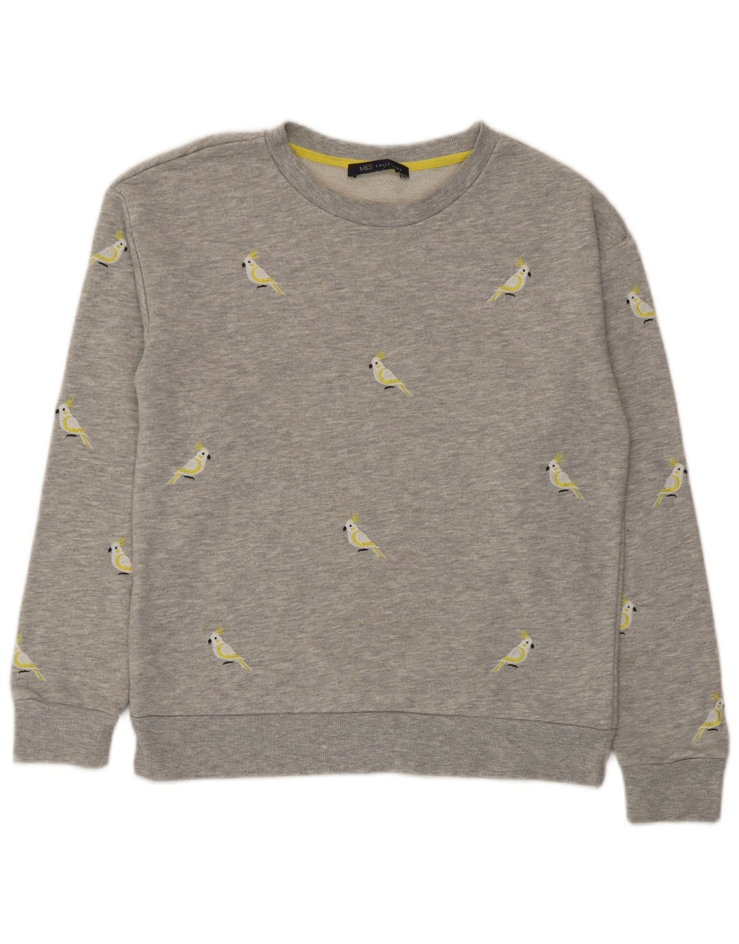 Marks & Spencer Sweat-shirt graphique pour femme UK 10 Petit Gris Polyester