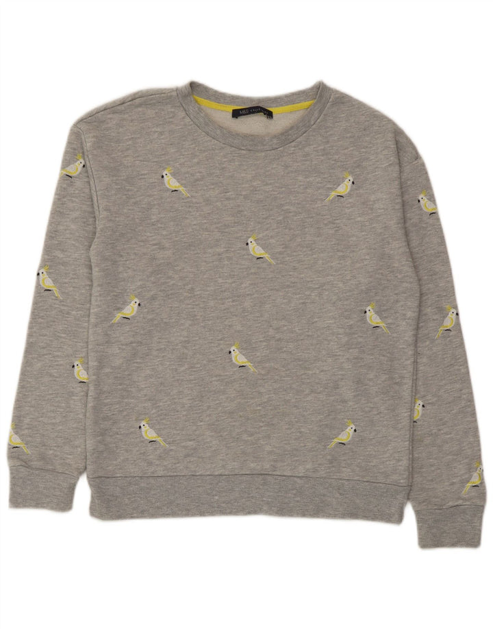 Marks & Spencer Sweat-shirt graphique pour femme UK 10 Petit Gris Polyester