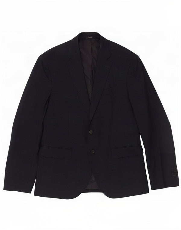 Massimo Dutti Veste blazer à 2 boutons pour homme EU 52 Grande laine bleu marine