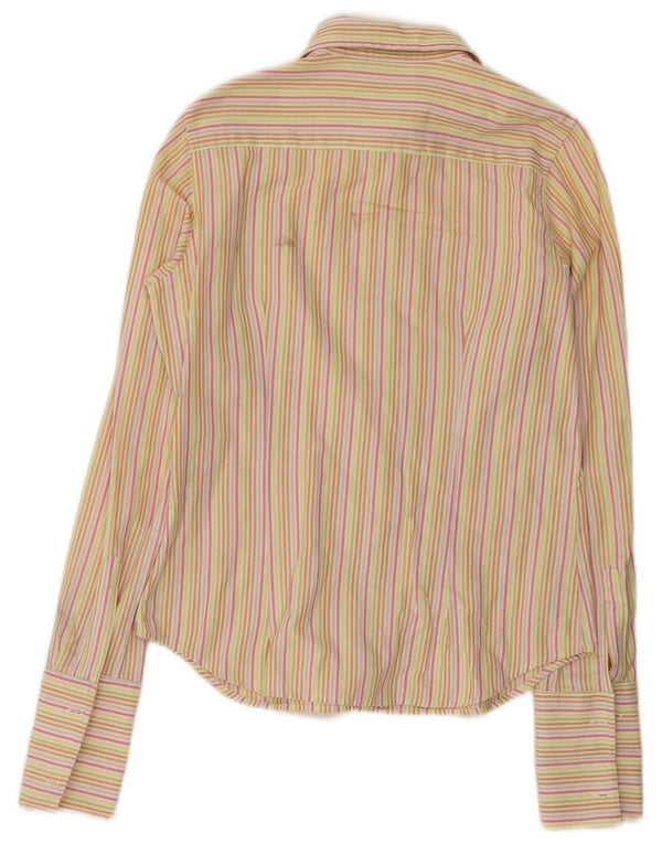 Slam Chemise Femme UK 14 Grand Coton Rayé Beige