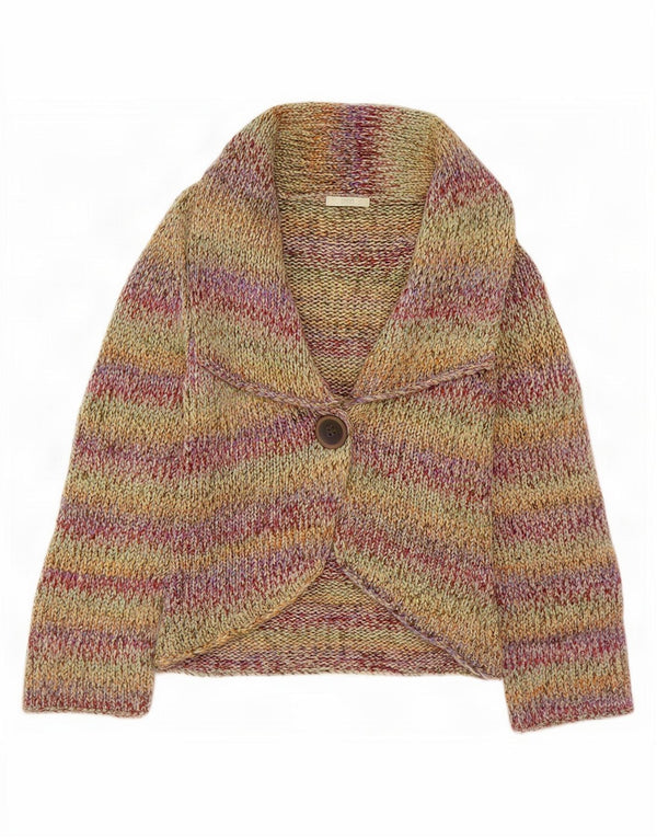 Marks & Spencer Pull Cardigan pour Femme UK 12 Medium Multicolore Rayé