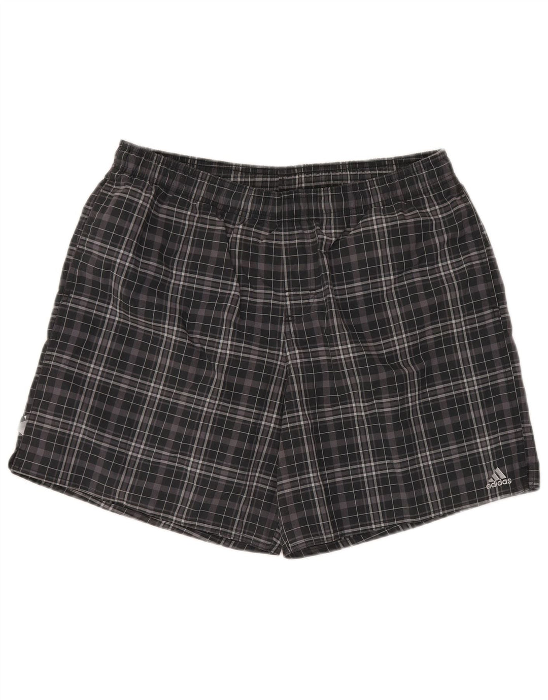 ADIDAS Short de bain homme grand noir à carreaux en polyester