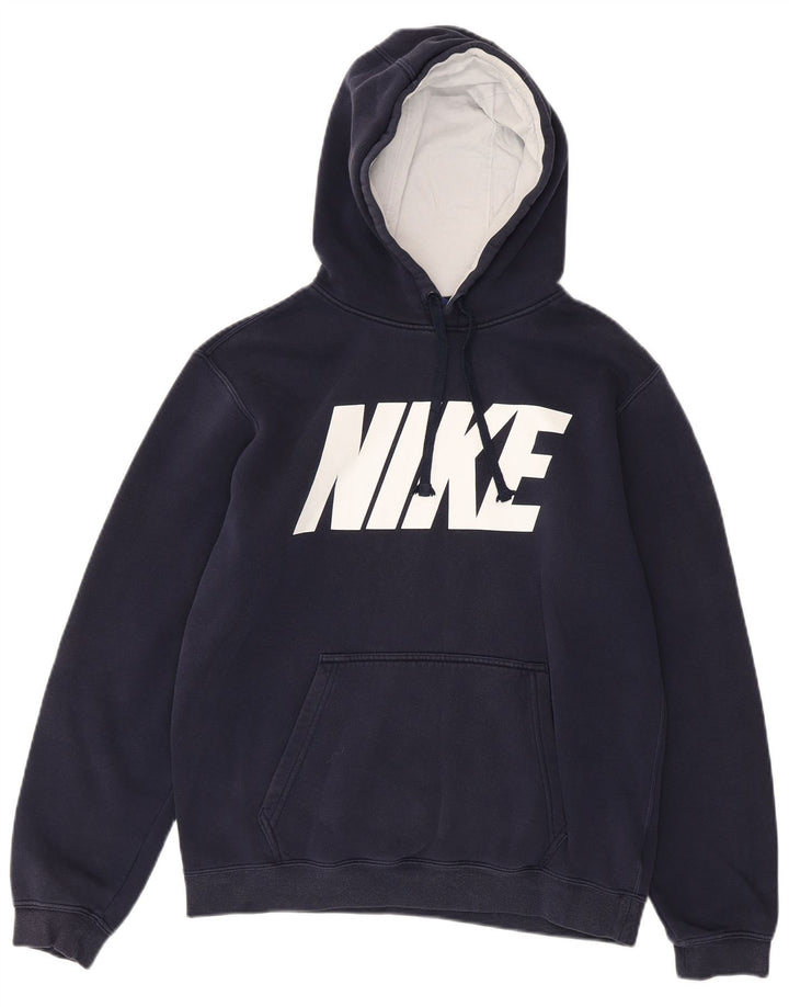 Nike Pull à capuche graphique en coton bleu marine moyen pour homme