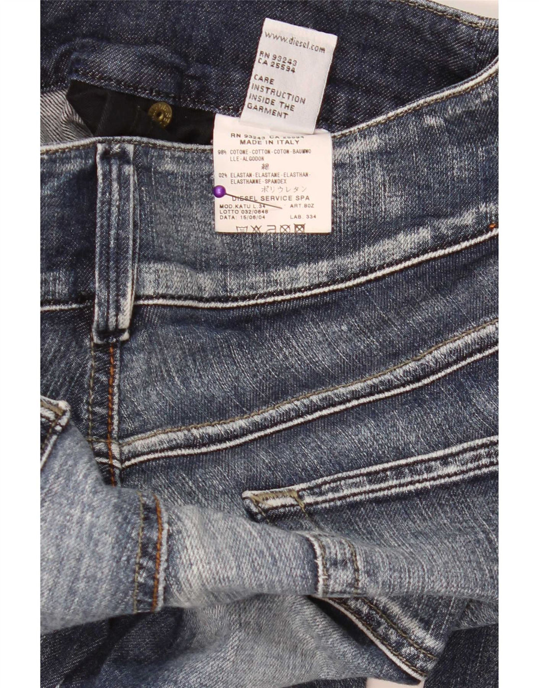 Jean Bootcut Femme Diesel W27 L29 Bleu Coton