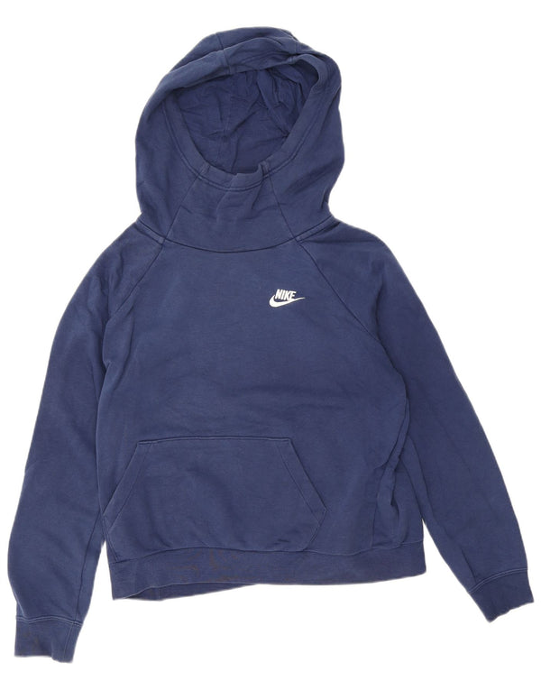 Nike Pull à capuche surdimensionné pour femme UK 10 Petit coton bleu marine