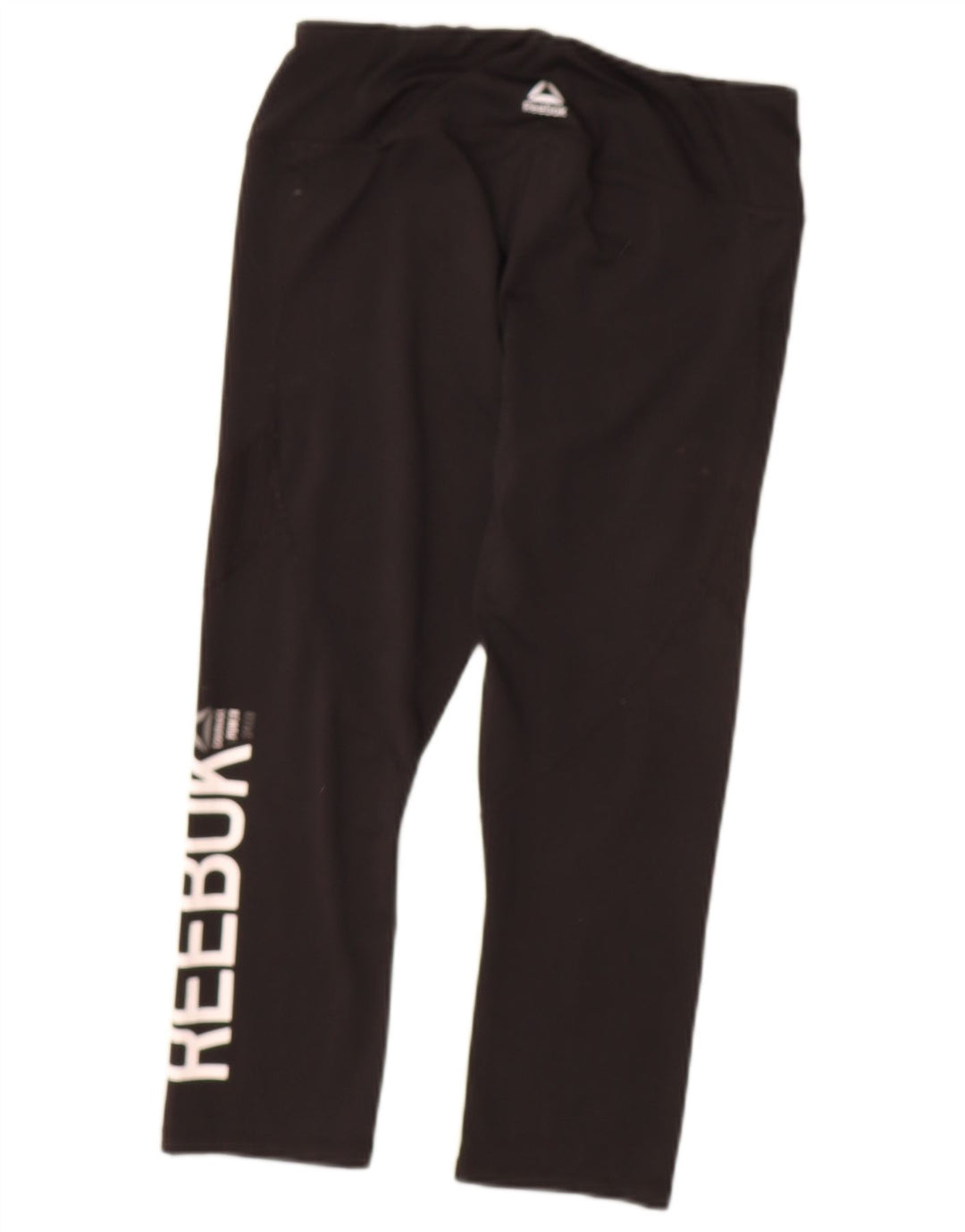 REEBOK Womens Graphic Capri Leggings UK 10 Small  Black Polyester