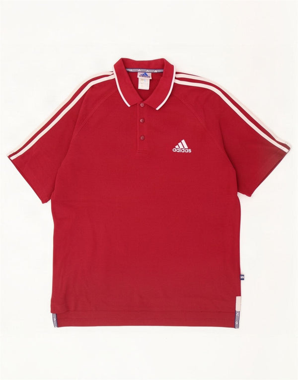Adidas Polo Homme UK 40/42 Coton Bordeaux Moyen