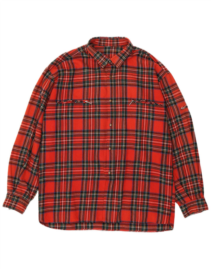 chemise en flanelle homme vintage XL Plaid rouge