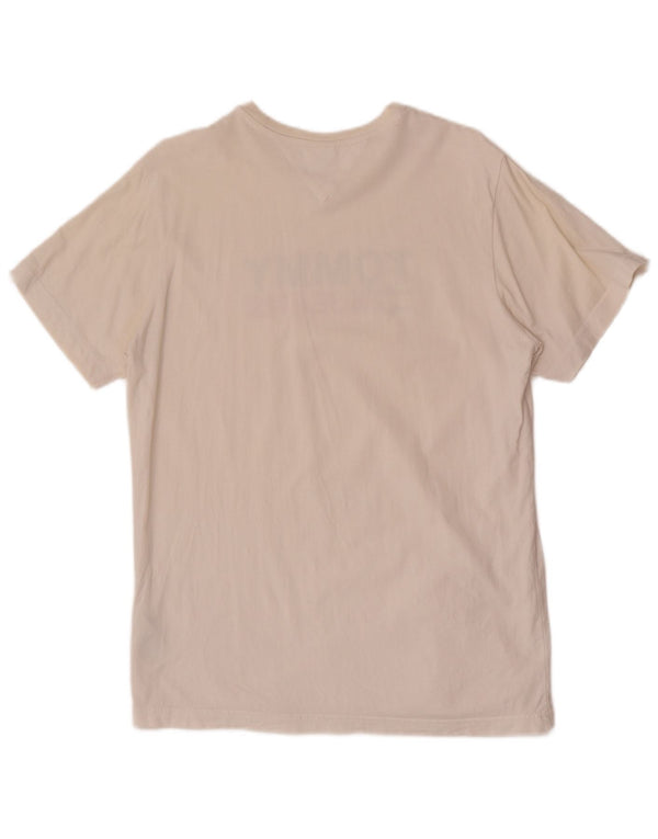 Tommy Hilfiger T-Shirt Graphique Homme Blanc Moyen Coton