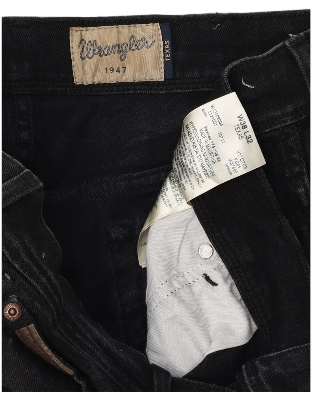 WRANGLER Jean Droit Texas Homme W38 L32 Noir Coton