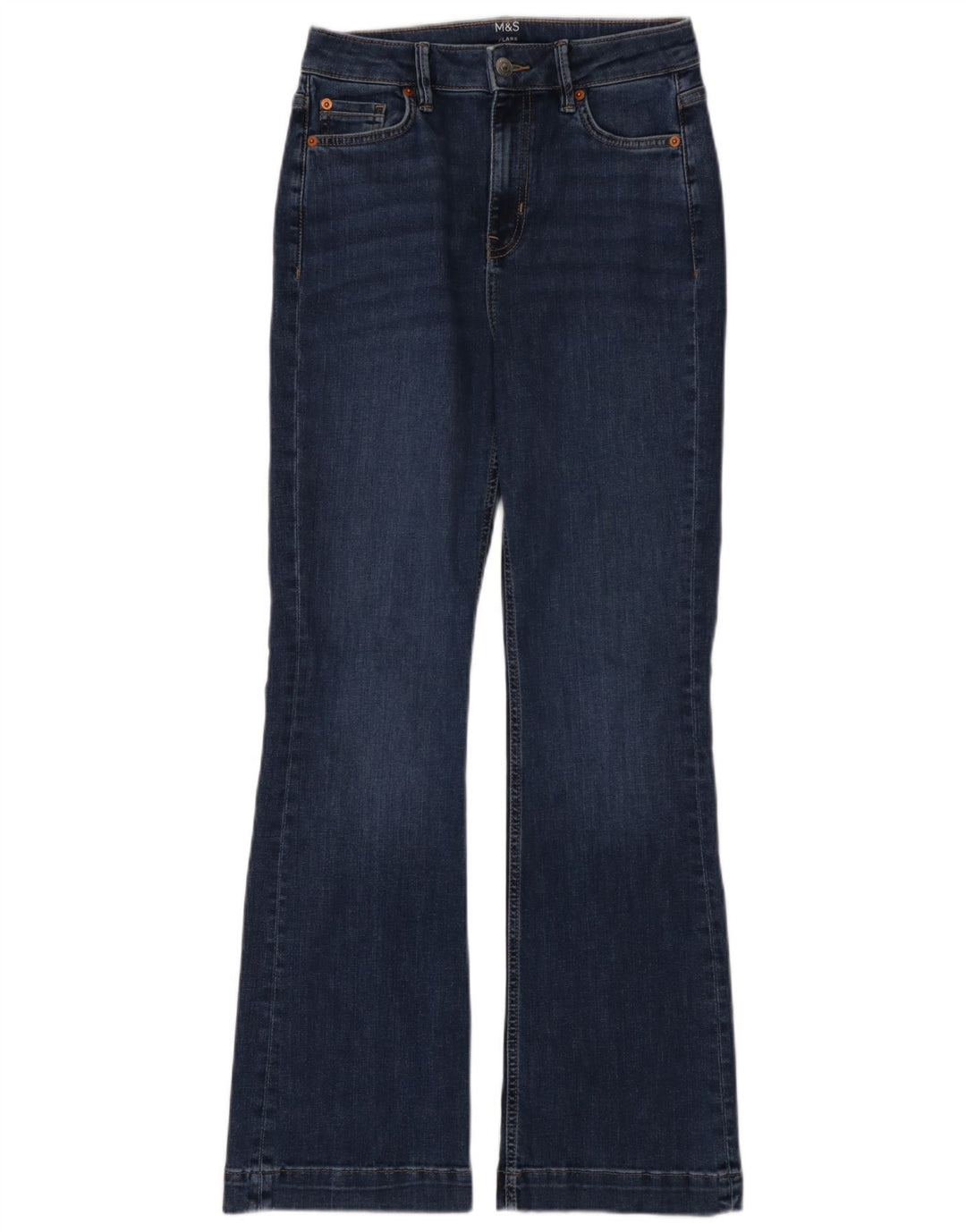 Marks & Spencer Jean évasé pour femme UK 10 Small W28 L31 Bleu Coton