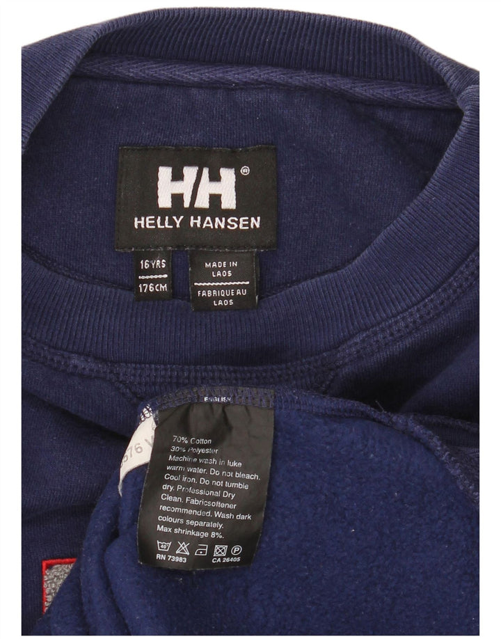 Helly Hansen Sweat-shirt graphique pour garçon 15-16 ans Bleu marine Coton