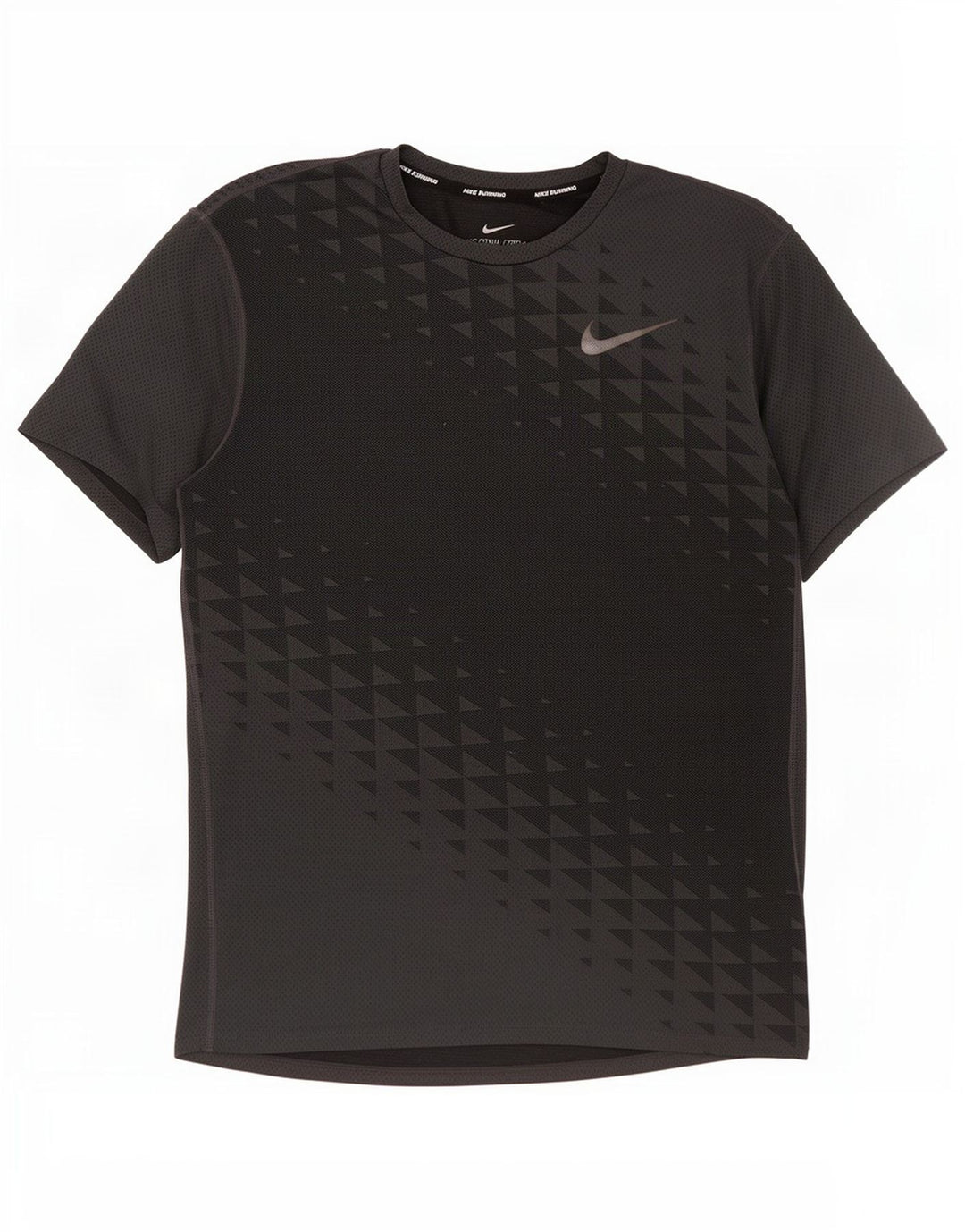 Nike Hommes Running T-Shirt Top Gris Moyen Géométrique Polyester