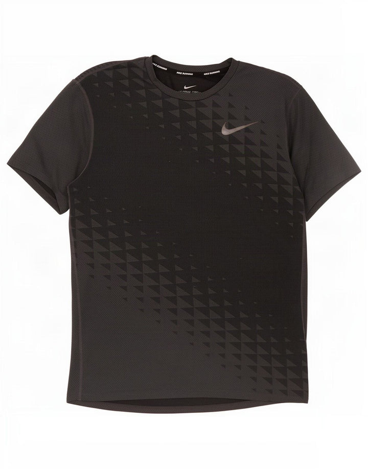 Nike Hommes Running T-Shirt Top Gris Moyen Géométrique Polyester