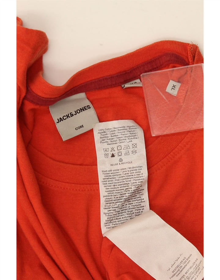 JACK & JONES T-Shirt Homme Top XL Orange Coton