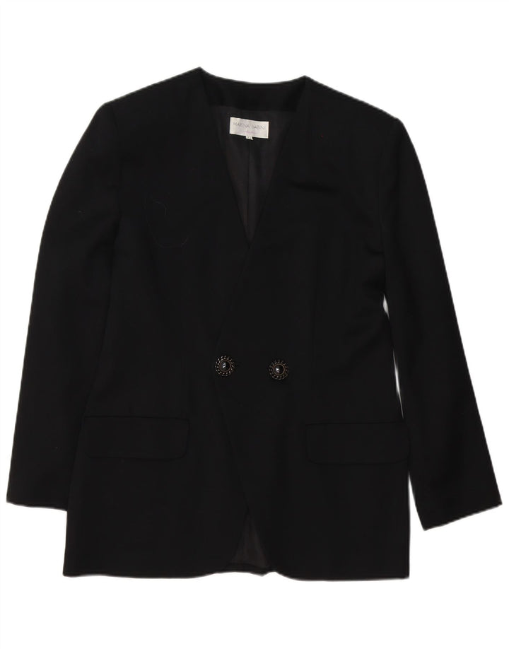 Marina Babini Veste Blazer Croisée Femme IT 44 Laine Noir Moyen
