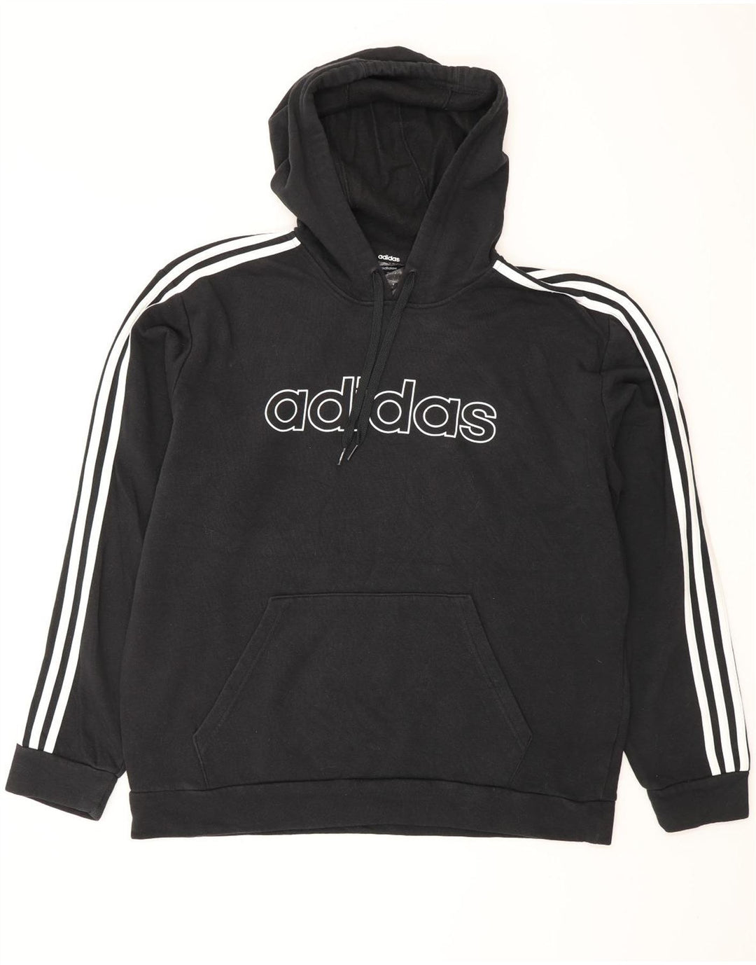 ADIDAS Pull à capuche graphique pour hommes Grand coton noir