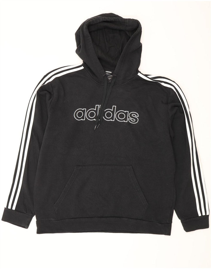 ADIDAS Pull à capuche graphique pour hommes Grand coton noir
