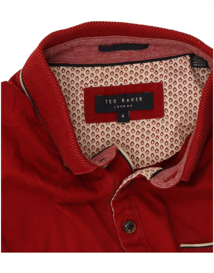 Ted Baker Polo Homme Taille 4 Grand Coton Rouge