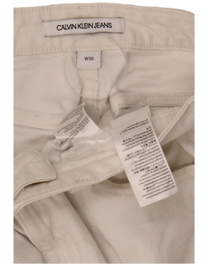CALVIN KLEIN Jean Court W30 L24 Femme Coton Blanc