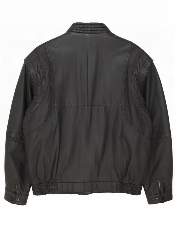 veste en cuir homme vintage UK 40 Grand Noir