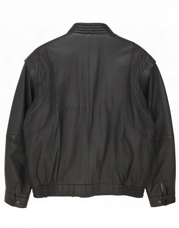 veste en cuir homme vintage UK 40 Grand Noir