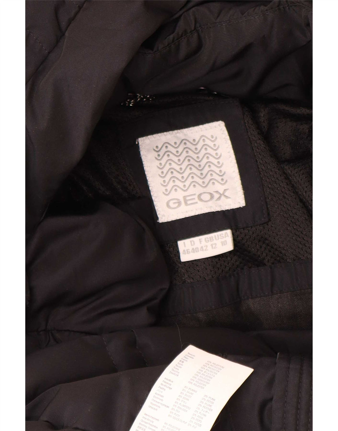 Geox Manteau rembourré à capuche pour femme UK 42 Medium Noir Polyester