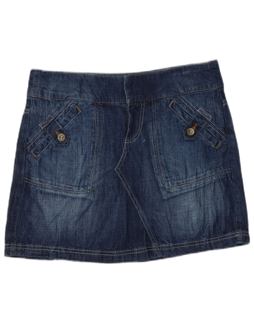 Dkny Mini jupe en jean pour femme US 8 Medium W32 Bleu