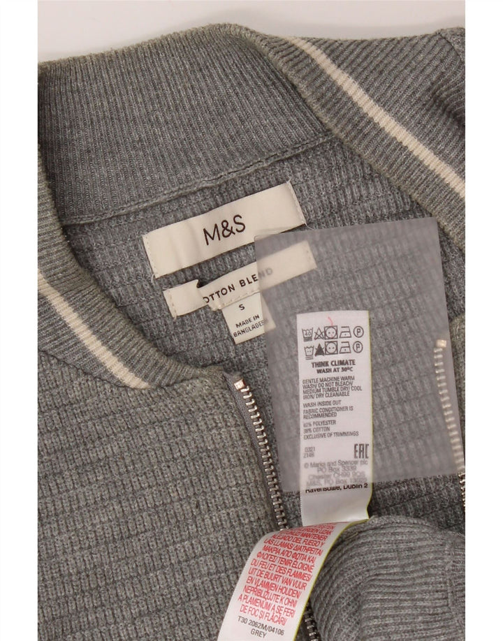 Marks & Spencer Pull Cardigan Homme Petit Gris Polyester
