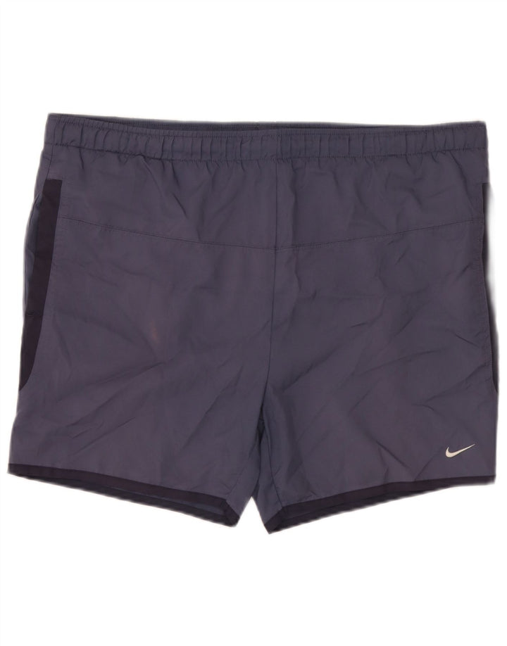 Nike Short de bain pour homme UK 39/41 Bleu marine moyen en polyester color block