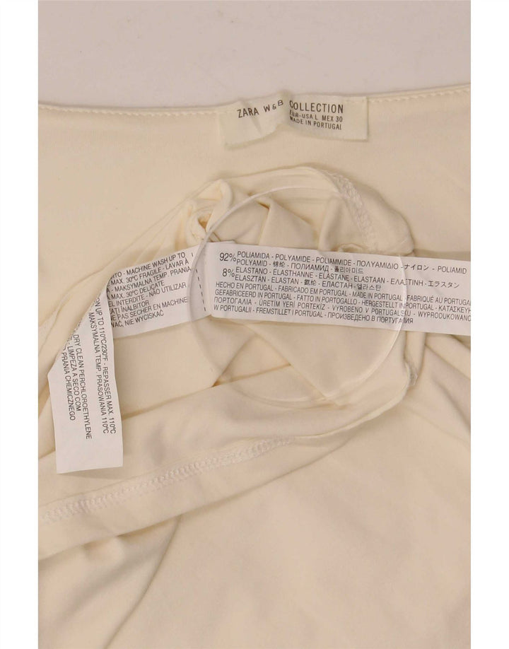 Zara Femme Débardeur UK 14 Large Off White Polyamide