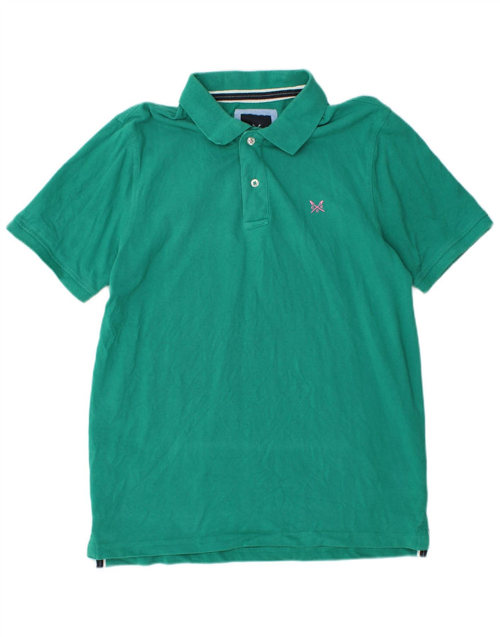 CREW CLOTHING Polo Homme Vert Moyen Coton