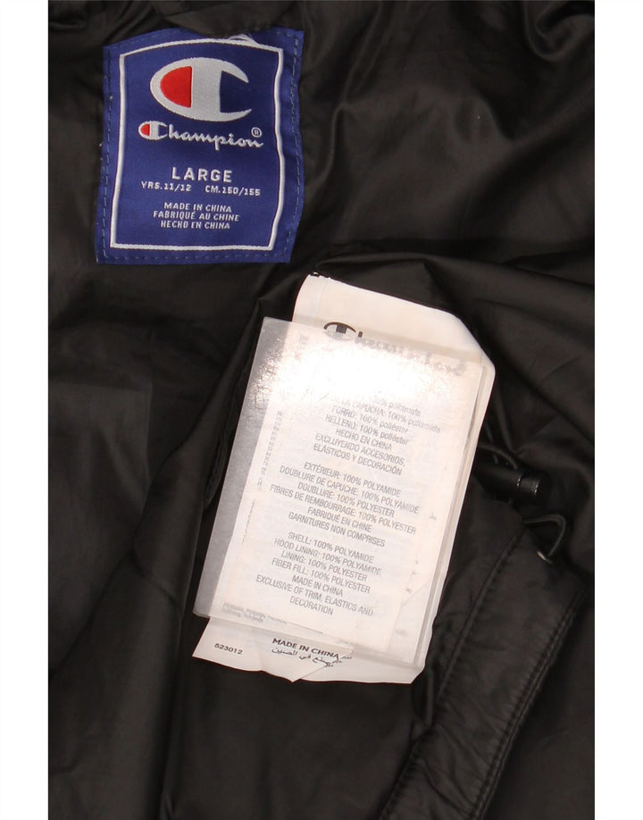 Champion Gilet rembourré à capuche graphique pour garçon 11-12 ans Large Noir Polyamide