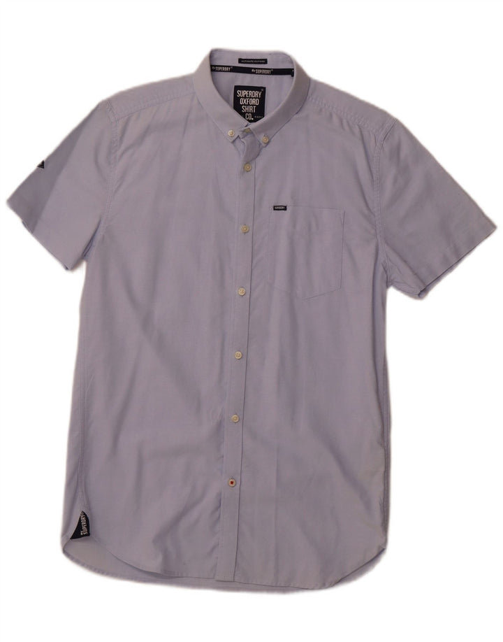SUPERDRY Chemise à Manches Courtes Homme Bleu Moyen Coton