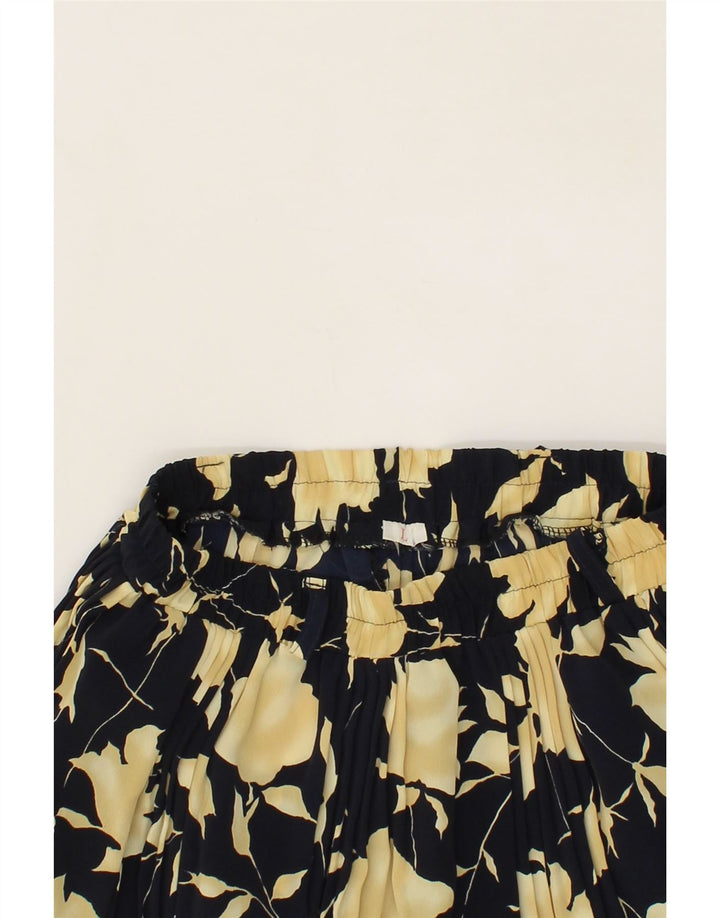 VINTAGE Womens Pleated Skirt Large W32  Black Floral Polyester Vintage Vintage and Second-Hand Vintage from Messina Hembry 