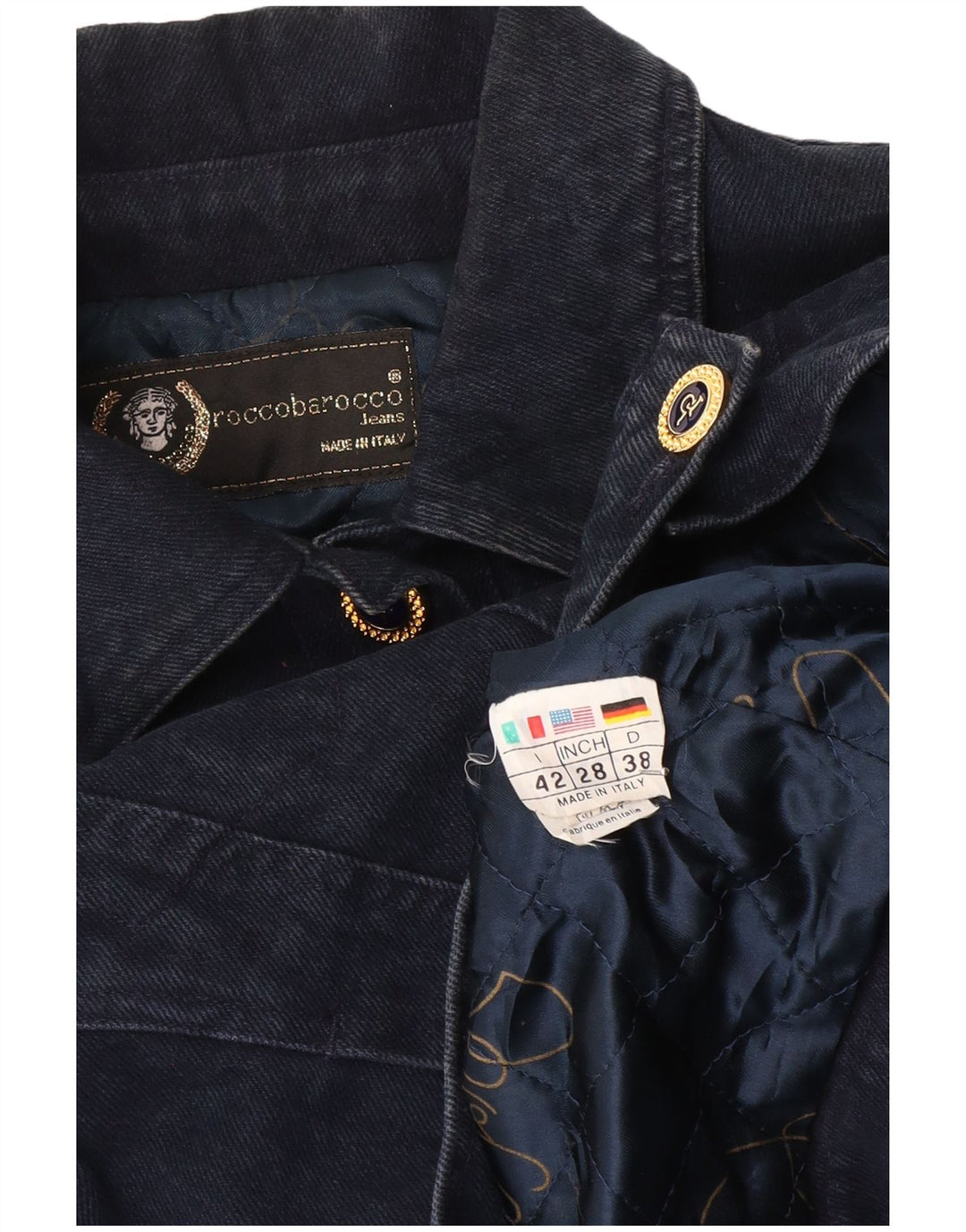 Roccobarocco Veste en Jean Femme IT 42 Coton Bleu Marine Moyen