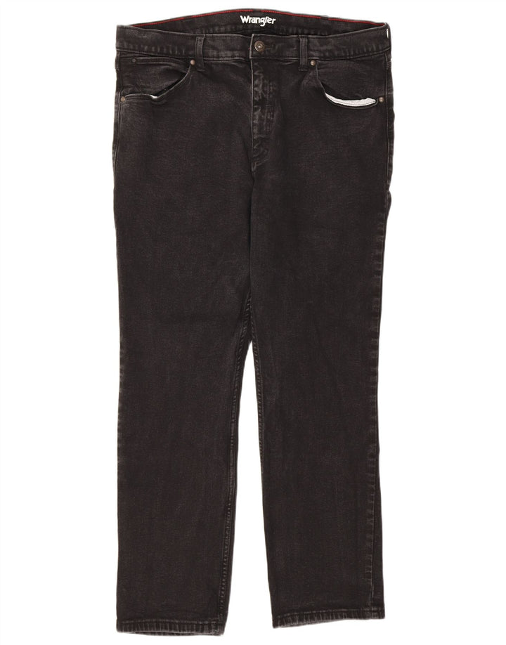Wrangler Jean droit régulier pour hommes W38 L30 coton noir