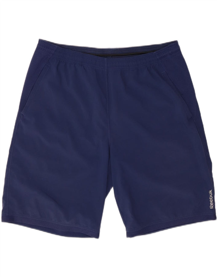 REEBOK Short de sport homme grand bleu marine polyester